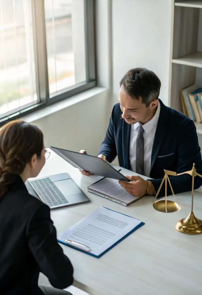 A person receiving advice on retirement plans, symbolizing Jurídico Rohkus' social security legal services.